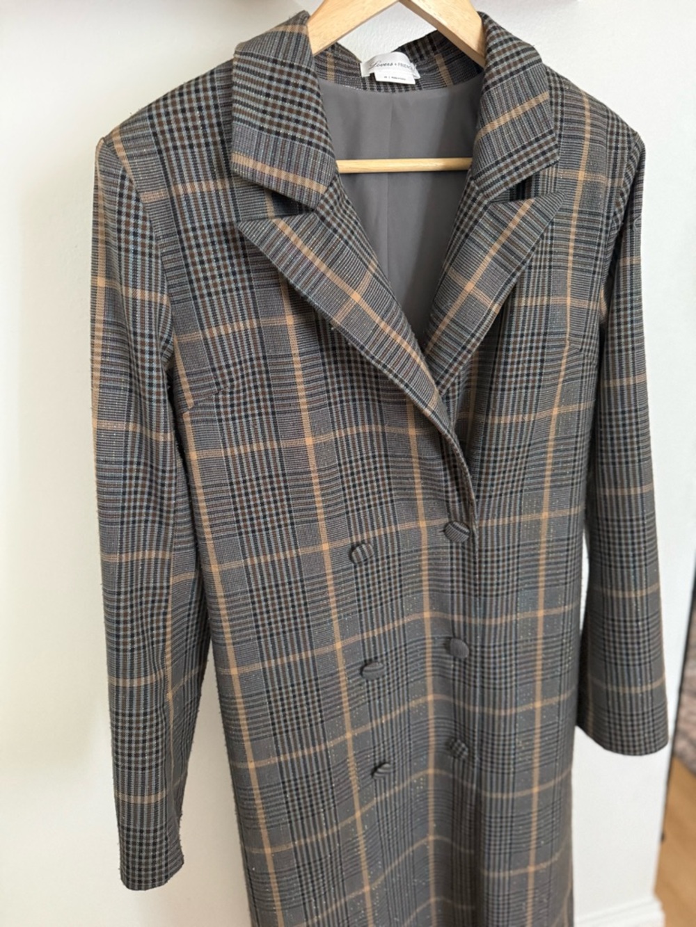 Lovers+friends plaid trench coat XS - Picture 2 of 3